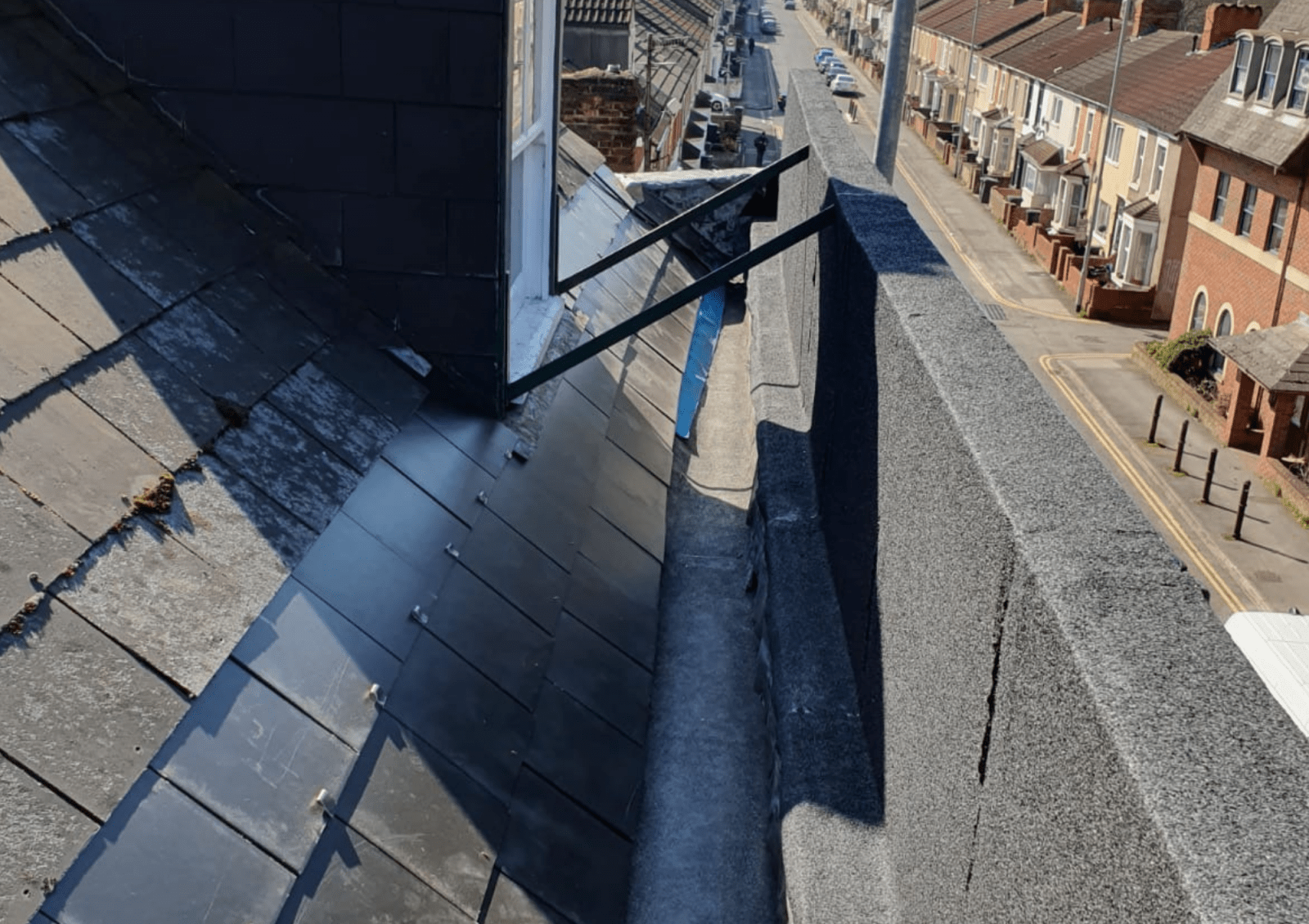Safe access for commercial roofing works