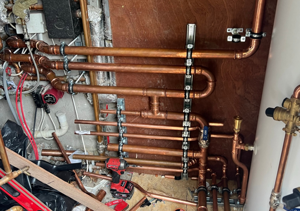 Brand new pipes for re-designed plumbing system at pub