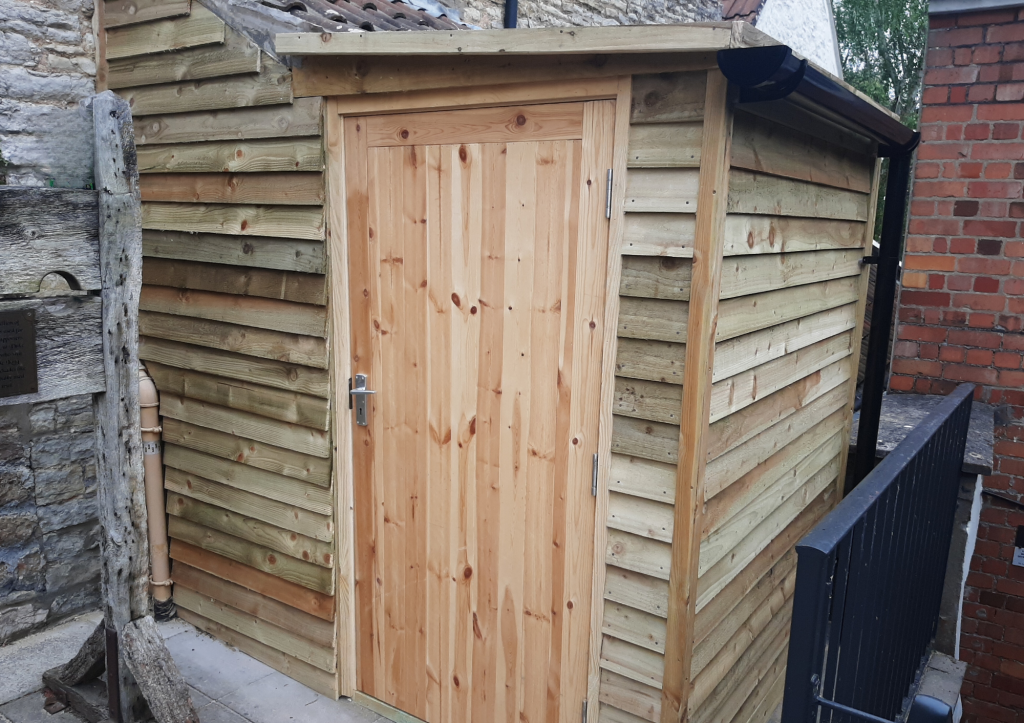 new shed to contain expanded new plumbing design