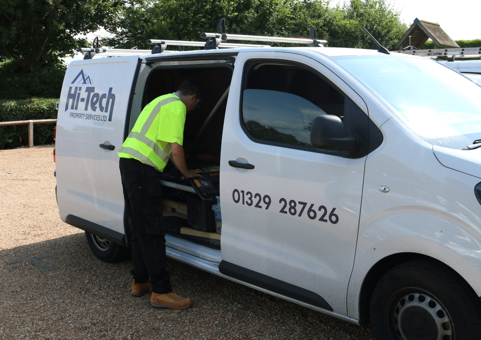 James carrying out property maintenance work for Hi-Tech Property Services