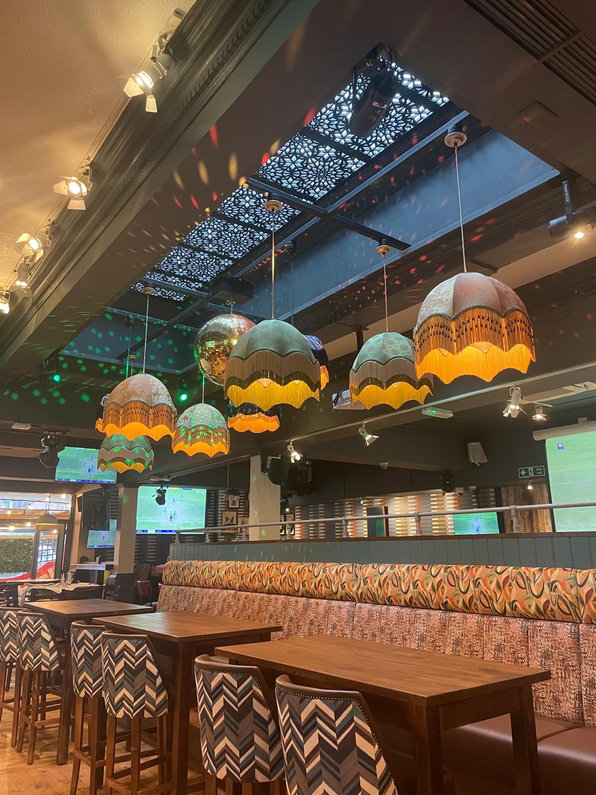 Completed seating and hospitality interior at The Dockyard Portsmouth