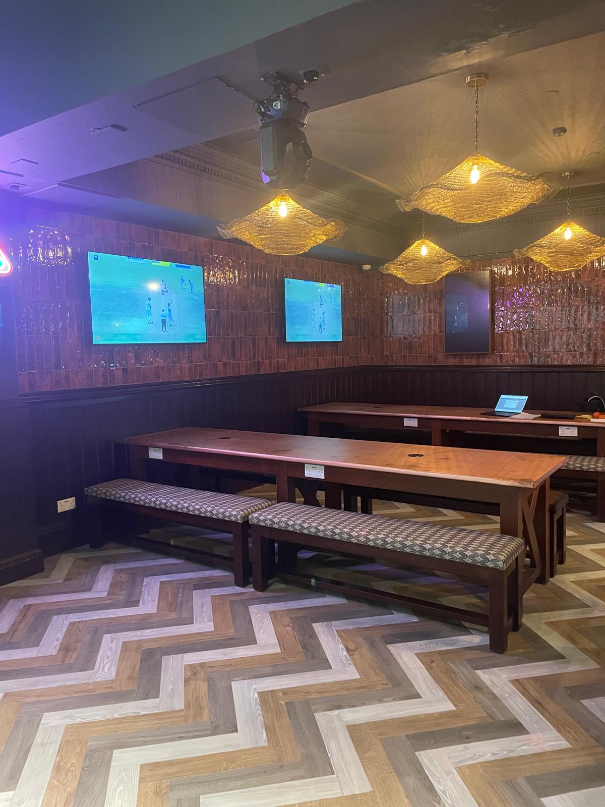 Completed bar area at The Dockyard Portsmouth